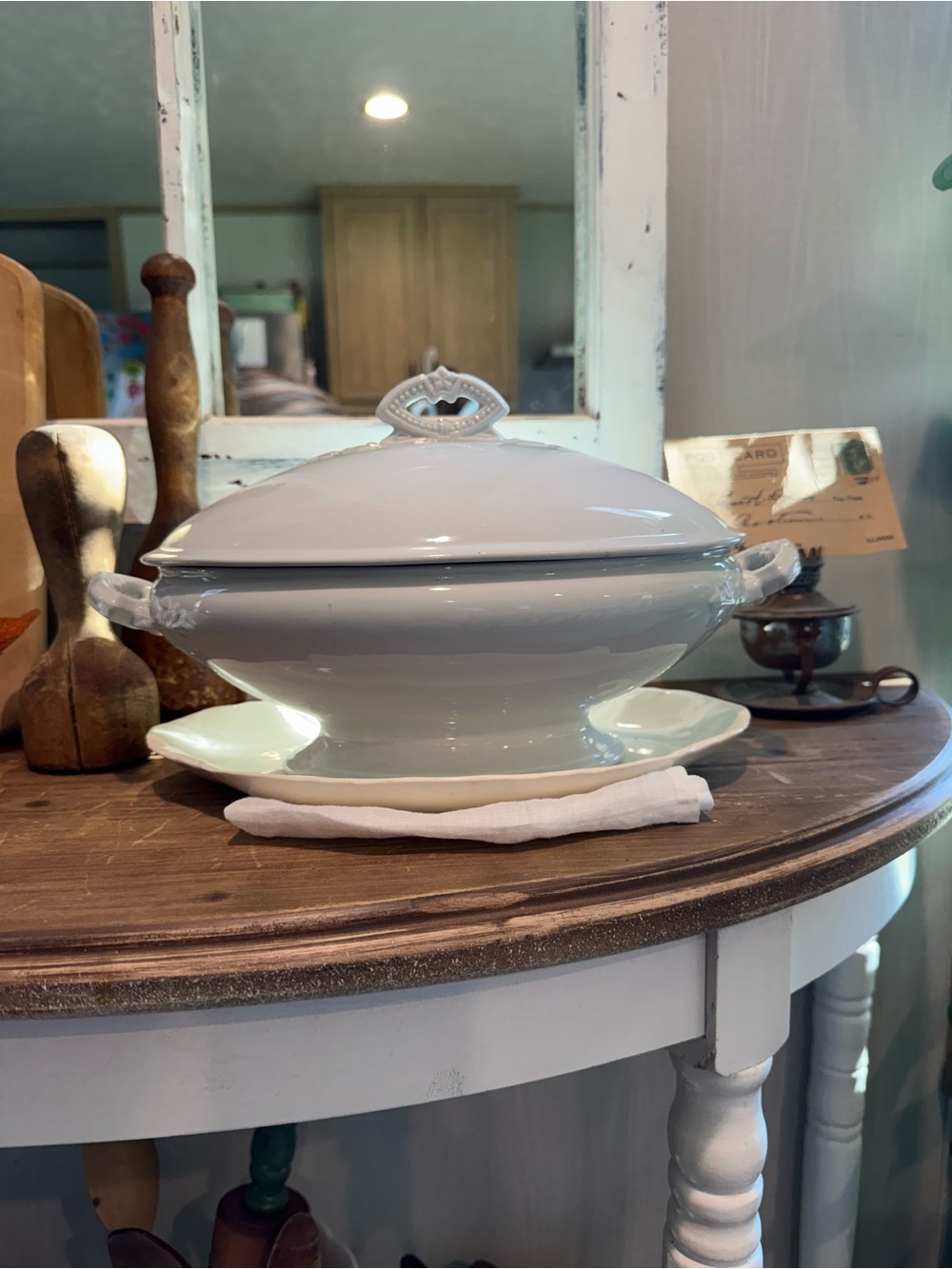 Antique H. Burgess Ironstone Covered Tureen c. 1800s